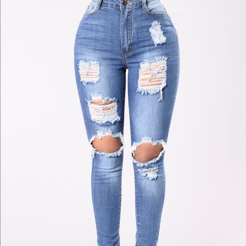 Fashion Nova Curve Distressed Jeans